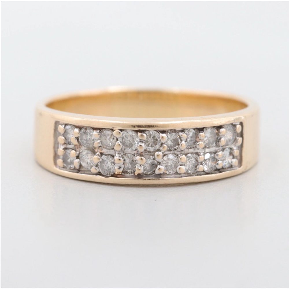 *Solid 10k Double Row .50 Ctw Diamond Ring - image 3